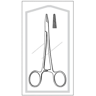 Merit Sterile Baumgartner Needle Holder - 5-1/2", Serrated, Disposable, CS 50 - 96-2580m