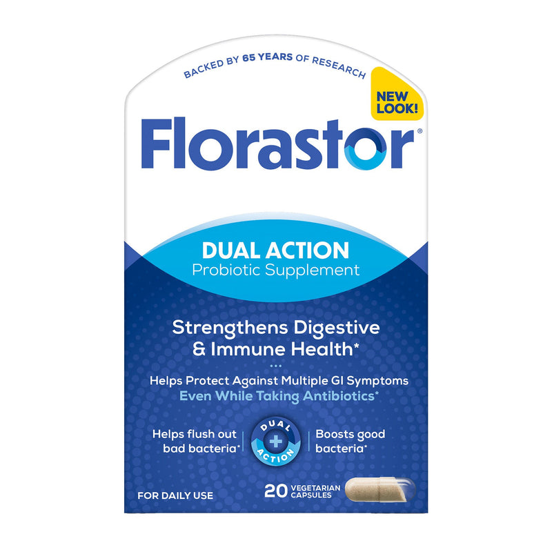 Florastor Dual Action Probiotic Vegetarian Capsules (Box of 20)