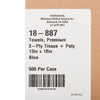 McKesson Premium Nonsterile Blue Procedure Towel, 13 x 18 Inch (Case of 500)