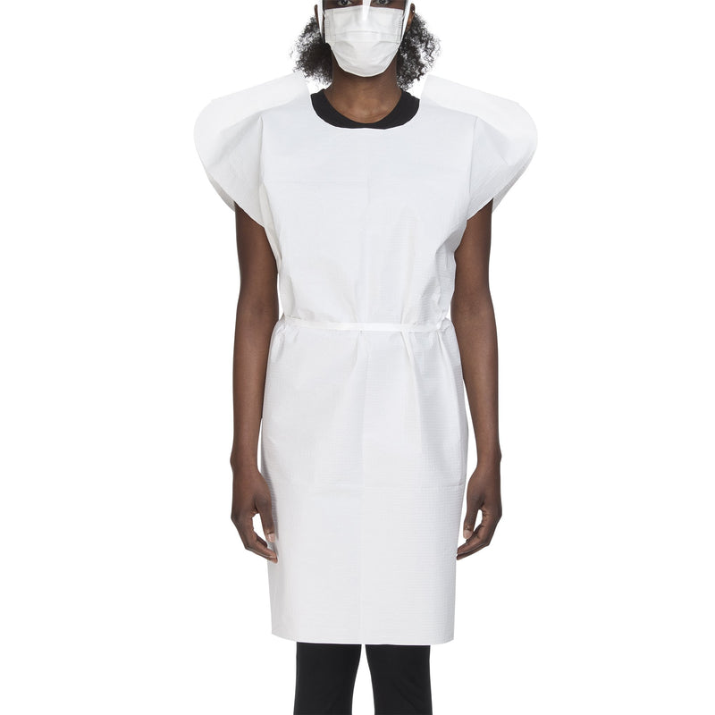 McKesson Patient Exam Gown, One Size Fits Most, White (Case of 50)