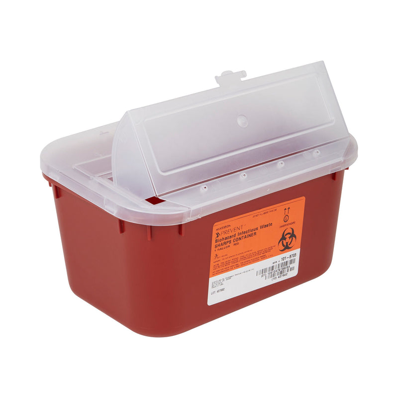 McKesson Prevent Multi-purpose Sharps Container, 1 Gallon, 10 x 5 x 7 Inch (Case of 24)