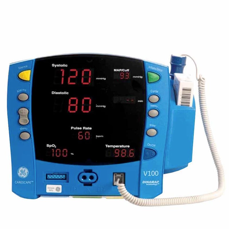 GE CARESCAPE V100 Vital Signs Monitor  NIBP, Alaris TurboTemp Temp, Nellcor SpO2, Printer