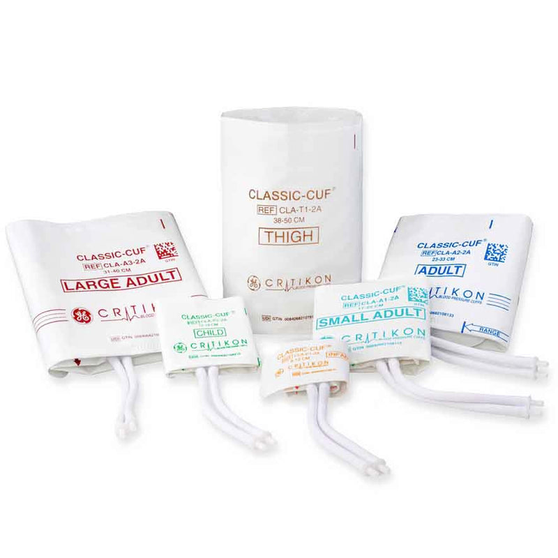 GE CRITIKON CLASSIC-CUF Neonatal Blood Pressure Cuff with 2-Tube Luer Connector (20/Box)  Neonatal