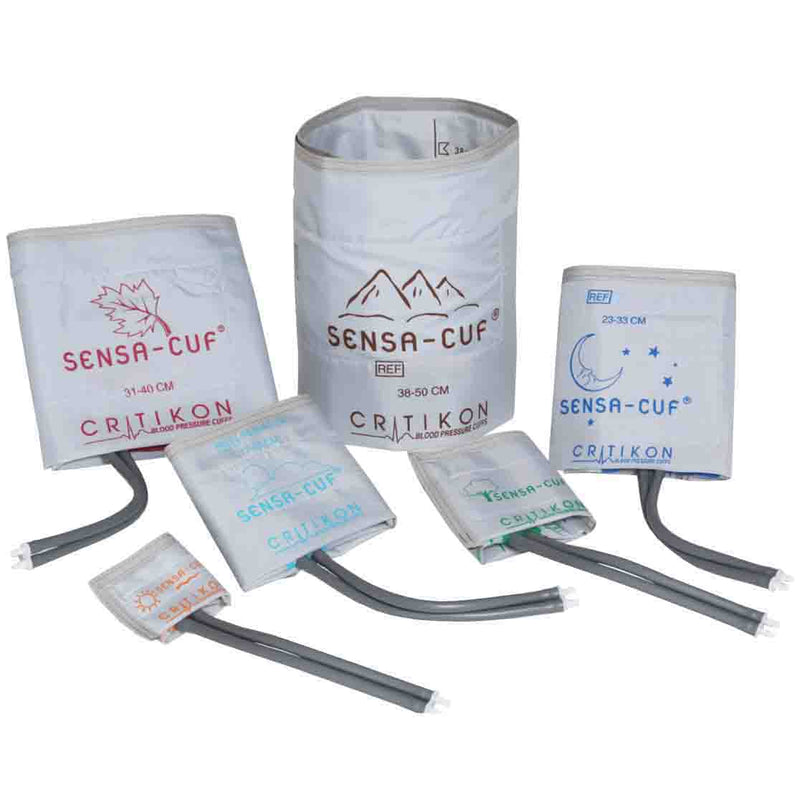 GE CRITIKON SENSA-CUF Blood Pressure Cuff with 2-Tube Screw Connector (5/Box)  Thigh; 38-50 cm