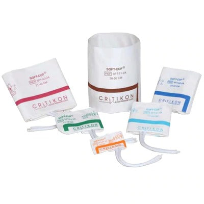 GE CRITIKON SOFT-CUF Blood Pressure Cuff with 2-Tube DINACLICK Connector Assortment Pack