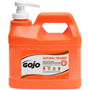 GOJO NATURAL ORANGE Pumice Hand Cleaner - Half Gallon with Pump Dispenser