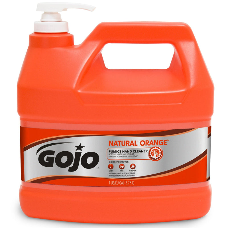 GOJO NATURAL ORANGE Pumice Hand Cleaner  1 Gallon with Pump Dispenser (4/Case)