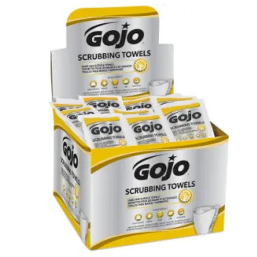 GOJO Scrubbing Towels  Box of 80 Packets (4/Case)