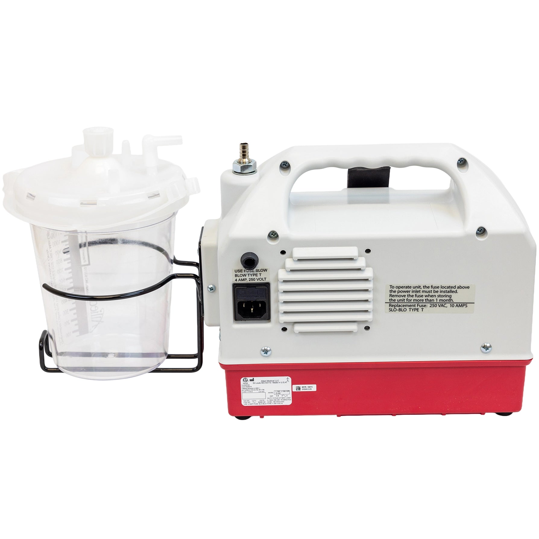 Gomco OptiVac Portable Aspirator - back