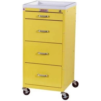 Harloff 3154K Four Drawer Isolation Mini Cart -  Key-locking, Standard Package  Hammertone Green