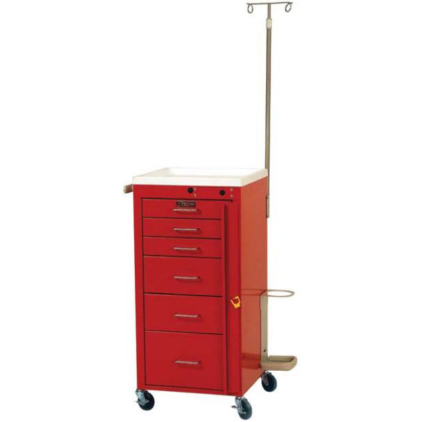 Harloff 3156B-EMG Six Drawer Emergency Mini Cart - Breakaway Lock, Specialty Package
