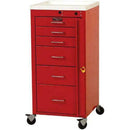 Harloff 3156B Six Drawer Emergency Mini Cart - Breakaway Lock, Standard Package  Burgundy