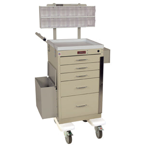 Harloff 3245BPB Five Drawer Phlebotomy Mini Cart Package - Breakaway Lock