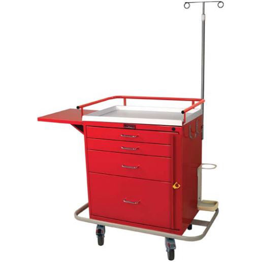 Harloff 6301 Classic Short 4 Drawer Emergency Cart  - Breakaway Lock, Specialty Package  Yellow