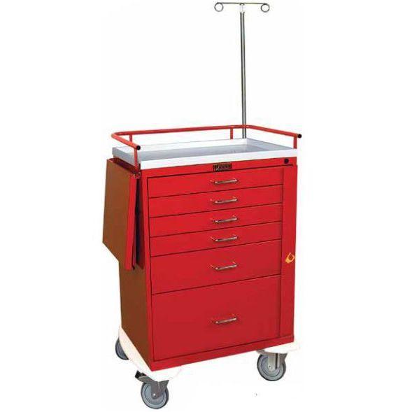 Harloff 6401 Classic Line Six Drawer Emergency Cart  Yellow