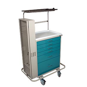Harloff 6457 Tall 6 Drawer "Difficult Airway" Cart W/Key Lock, Specialty Package  Yellow