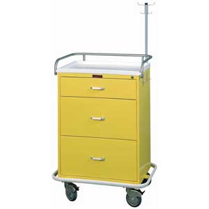 Harloff 6511 Classic 3 Drawer Infection Cart  Yellow