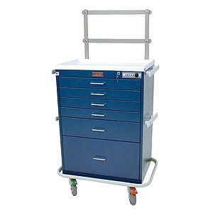 Harloff 7451 Tall 6 Drawer Anesthesia Cart with Electronic Lock  Yellow
