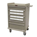Harloff AL16CS-5 Aluminum 16 Bin Cassette Medication Cart with Key Lock 