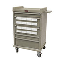 Harloff AL16CS-5 Aluminum 16 Bin Cassette Medication Cart with Key Lock
