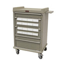 Harloff AL16CS-5 Aluminum 16 Bin Cassette Medication Cart with Key Lock  Yellow