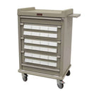 Harloff AL24CS-5 Aluminum 24 Bin Cassette Medication Cart with Locking Options