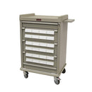 Harloff AL24CS-5 Aluminum 24 Bin Cassette Medication Cart with Locking Options