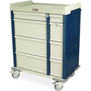 Harloff AL460PC OptimAL Line Punch Card Medication Cart  With Electronic Lock with Keypad - Hammertone Blue