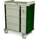 Harloff AL460PC OptimAL Line Punch Card Medication Cart  With Electronic Lock with Keypad - Yellow