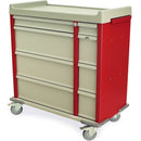 Harloff AL600PC Aluminum Punch Card Medication Cart - Hammer Red