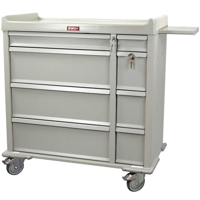 Harloff AL600PC Aluminum Punch Card Medication Cart  Electronic Lock and Specialty Package - Yellow