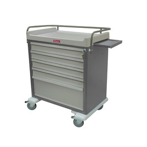 Harloff AL64MDBIN OptimAL 64 Bin Med Cart with Lock Choice  Yellow