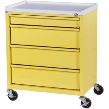 Harloff ETC-4 4 Drawer Treatment Cart  Yellow