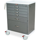Harloff MDS3030K16 M-Series Tall Procedure Cart - Hammertone Gray
