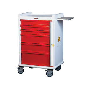 Harloff MR6B Aluminum MR-Conditional 6 Drawer Emergency Cart W/Breakaway Lock  Yellow