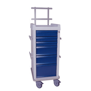 Harloff MRN6K-MAN MR-Conditional Narrow 6 Drawer Anesthesia Cart W/Key Lock, Specialty Package  Yellow