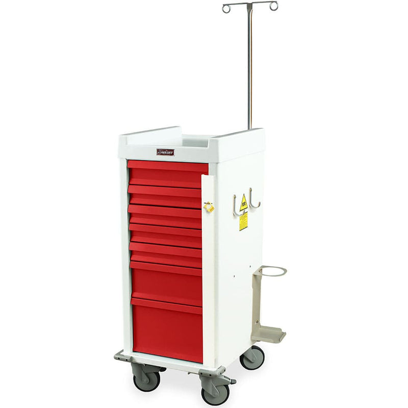 Harloff MRN7B Narrow MR-Conditional Emergency Cart  With Specialty Package - Yellow