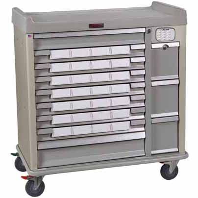 Harloff SL28BIN5 Standard Line 28 Bin Med-Bin Cart  BEST Lock with Specialty Package - Yellow