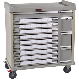Harloff SL54BIN3 Standard Line 54 Bin Medication Cart  Specialty, Key Lock, Yellow