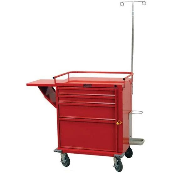 Harloff V24-4EMG V-Series 4 Drawer Cart with Breakaway Lock, Multiple EMG Packages  Deluxe, Yellow