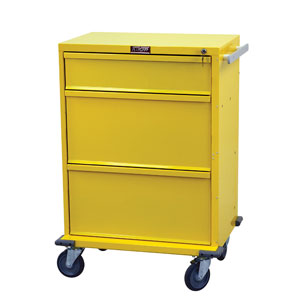 Harloff V30-3K 3 Drawer Procedure Cart  Yellow