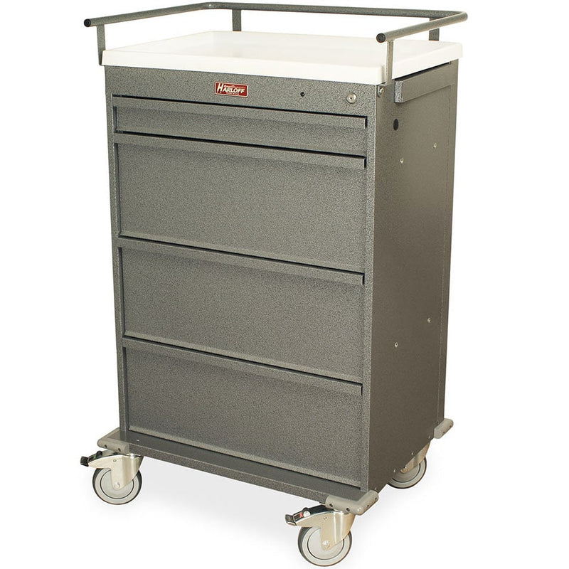 Harloff VLT360PC Value Line Punch Card Medication Cart  With Electronic Pushbutton Lock - Hammertone Green