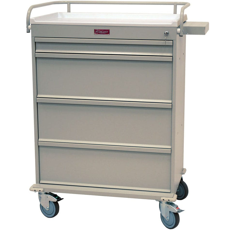 Harloff VLT480PC Value Punch Card LTC Medication Cart  Standard - Cream