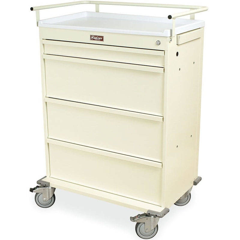 Harloff VLT480PC Value Punch Card LTC Medication Cart  With Specialty Package - Yellow