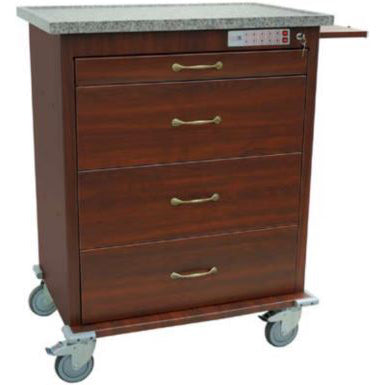 Harloff Wood Vinyl 540 Capacity Punch Card Medication Cart