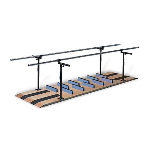 Hausmann 10′ Height and Width Adjustable Parallel Bars with Ambulation and Mobility Platform