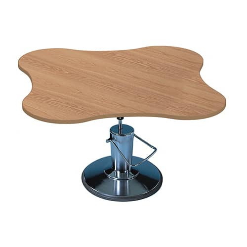 Hausmann 4-Cutout Table  Natural Oak with Hydraulic Lift