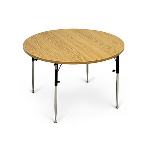 Hausmann 48" Round Table  Natural Oak with Adjustable Legs