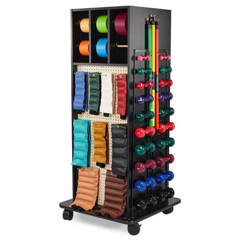 Hausmann Accessorized Multi-Purpose Weight Rack with Drawer Storage and Drop Down Work Counter