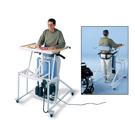 Hausmann Electric Hi-Lo Stand-In Table with Electric Patient Lift in Use